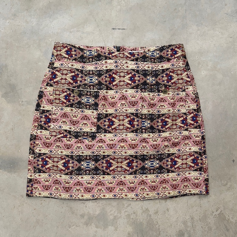 Simply Noelle Black and Pink Patterned Mini Skirt